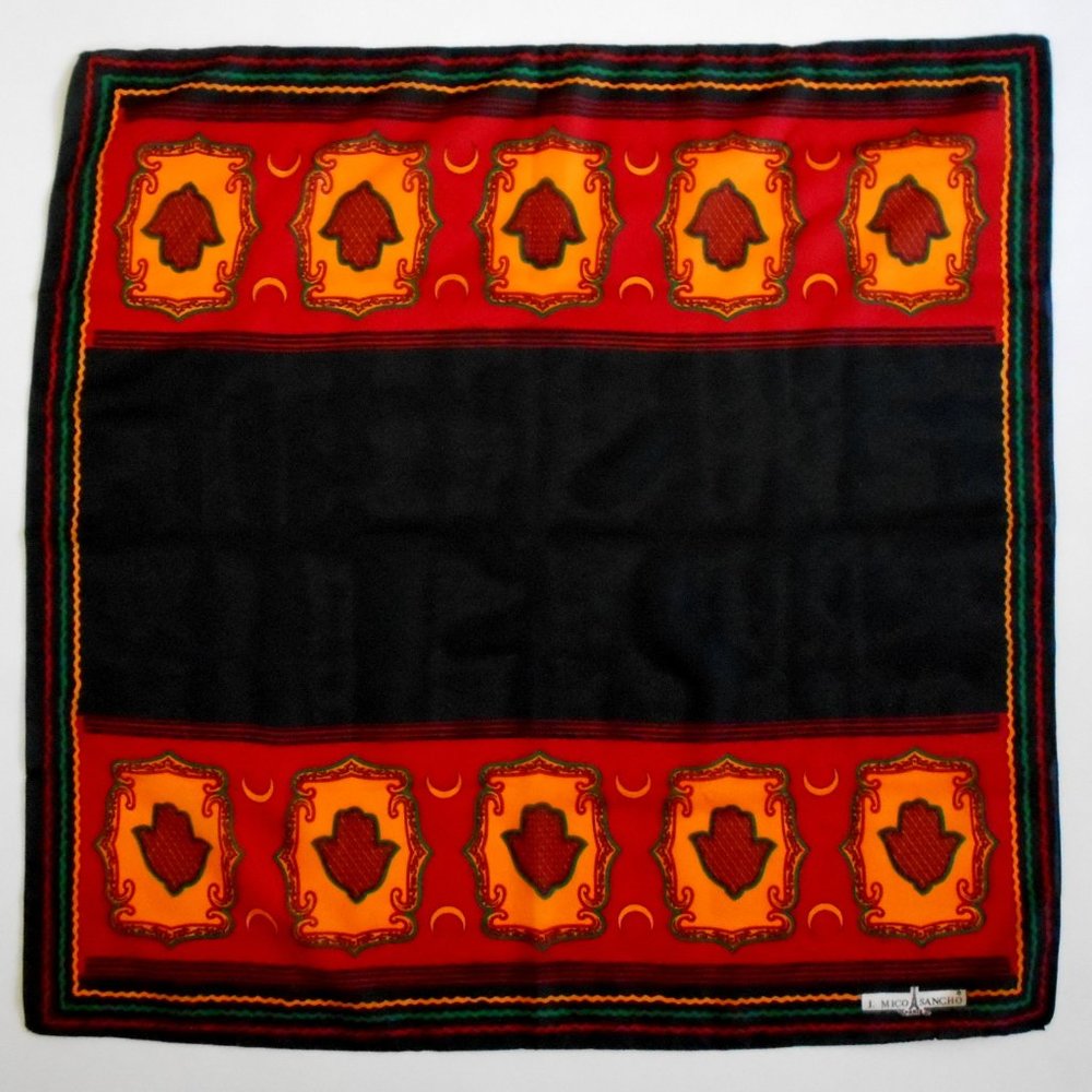 J Mico Sancho Scarf Hamsa Moons Pattern 30"